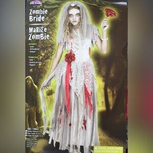 Zombie Bride Kids Costume - White and Red